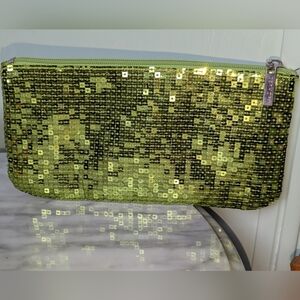 Sephora Sequin Clutch/Cosmetics Bag - Peridot Green